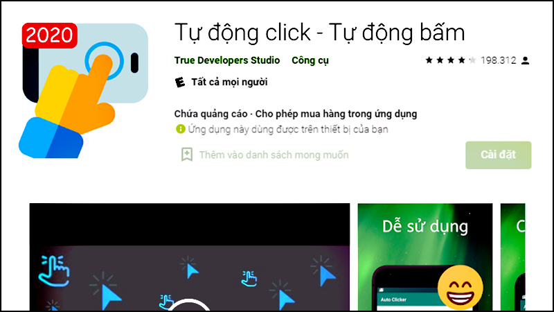 Ứng dụng phù hợp khi chơi game, có thể click thay bạn trong các tác vụ lặp đi lặp lại 